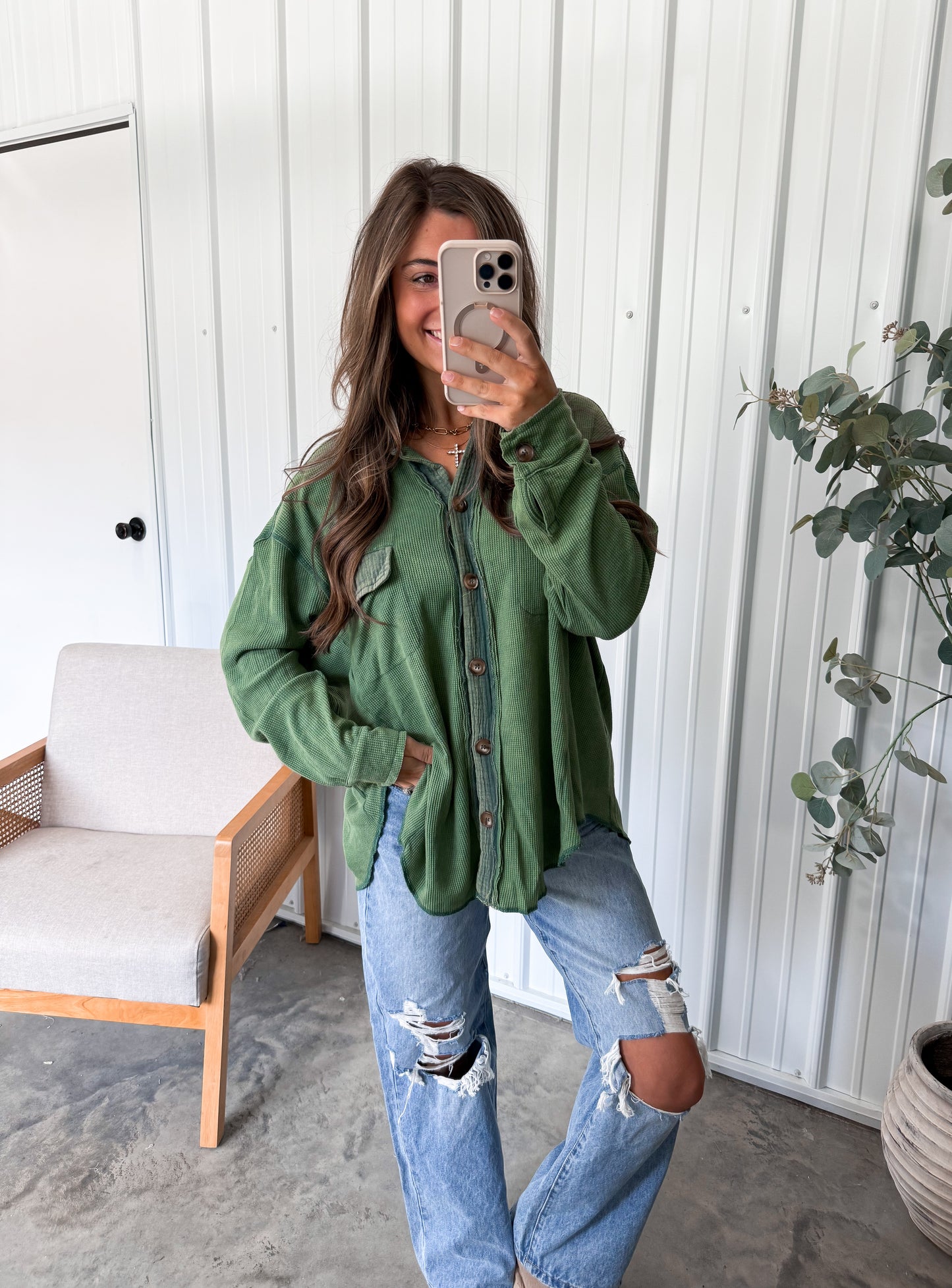 Evergreen vintage waffleknit