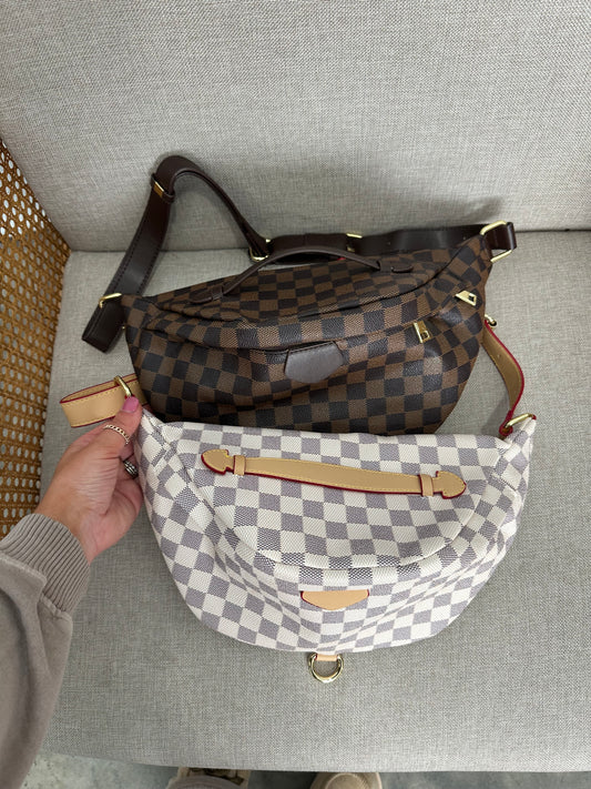 Grey Checkered Bum Bag - RELAUNCH