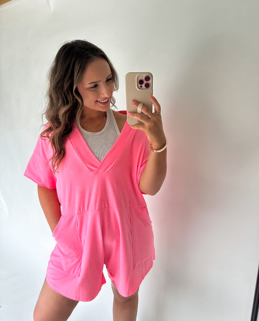 Keepin it Casual Romper - Pink