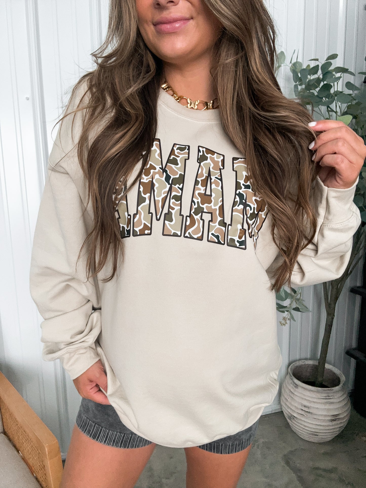 Camo "MAMA" Crew - Sand