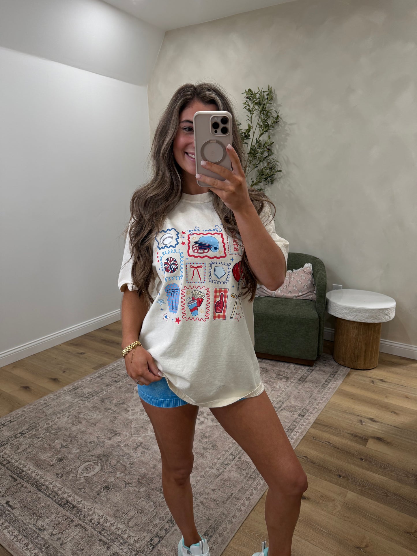 Baseball Game Day Elements Tee - ivory