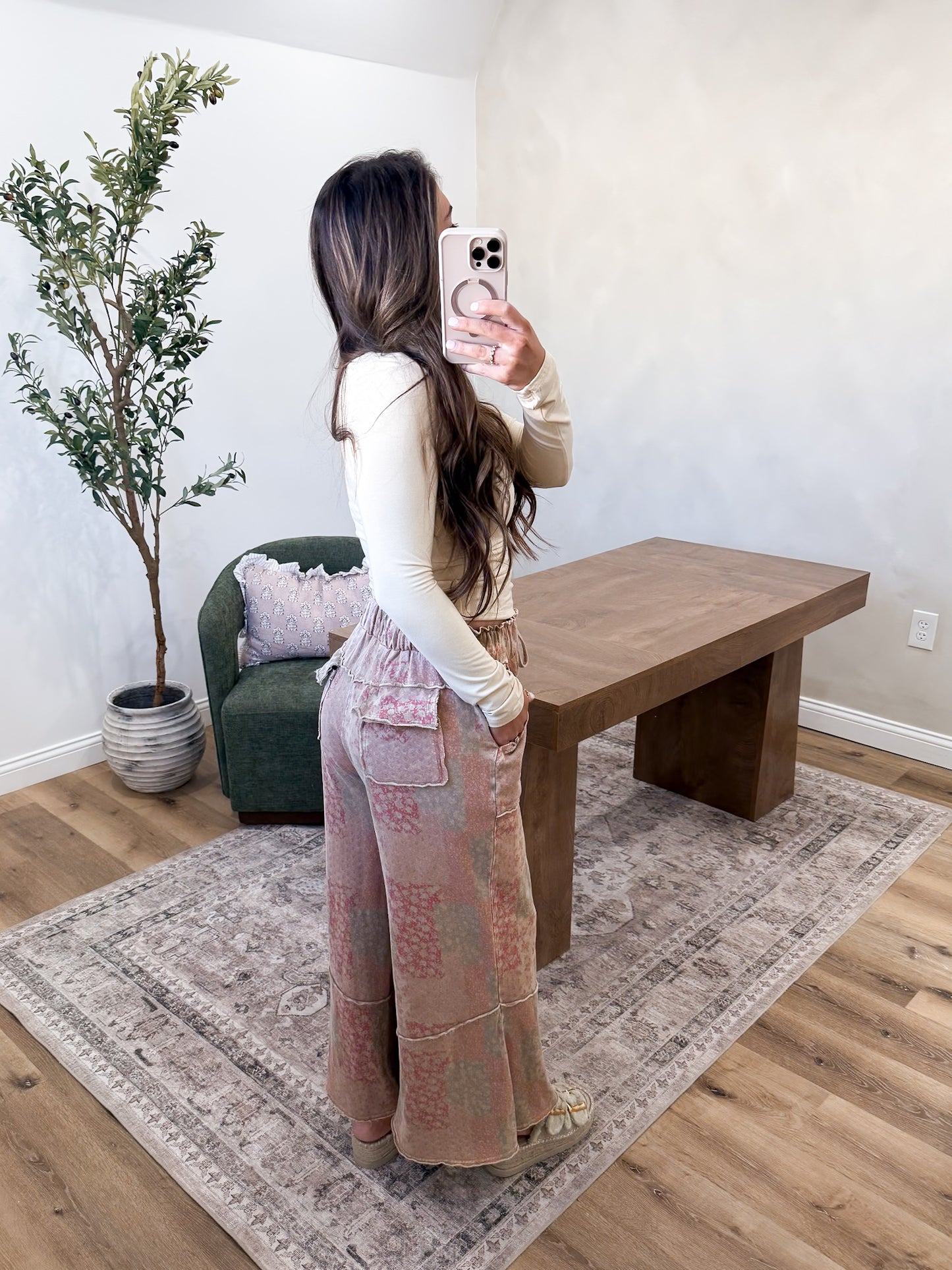 Rosewood Patchwork Pants- Khaki