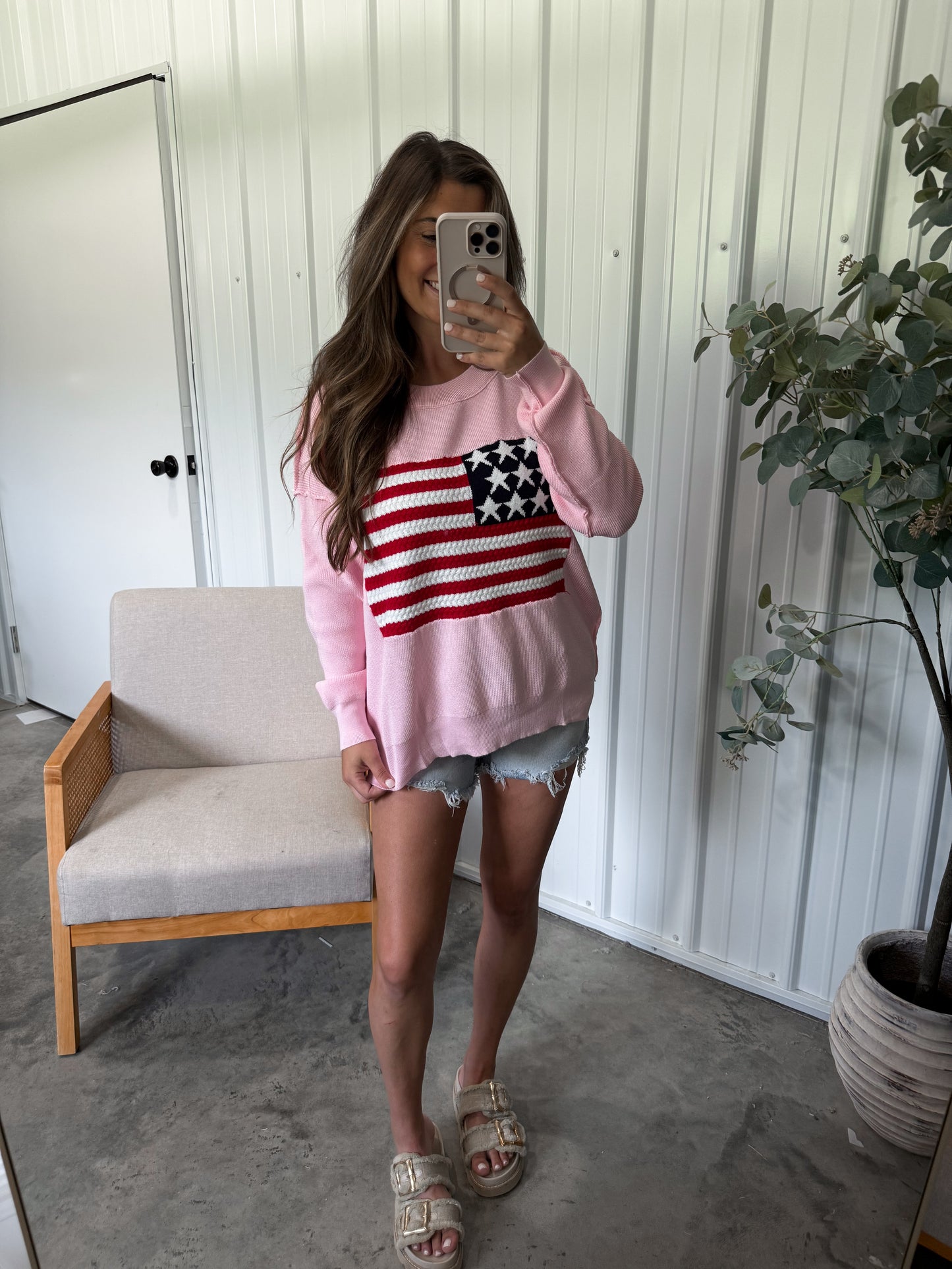 Pink Flag Pullover