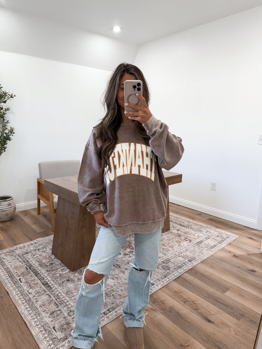 "Thankful" Corded Cozy Crew