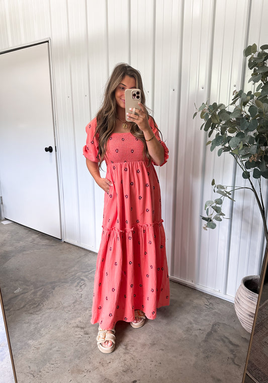Aurora Gauze Maxi Dress - Light Orange