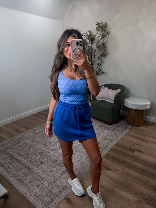 Sunburst Scuba Skort - royal blue