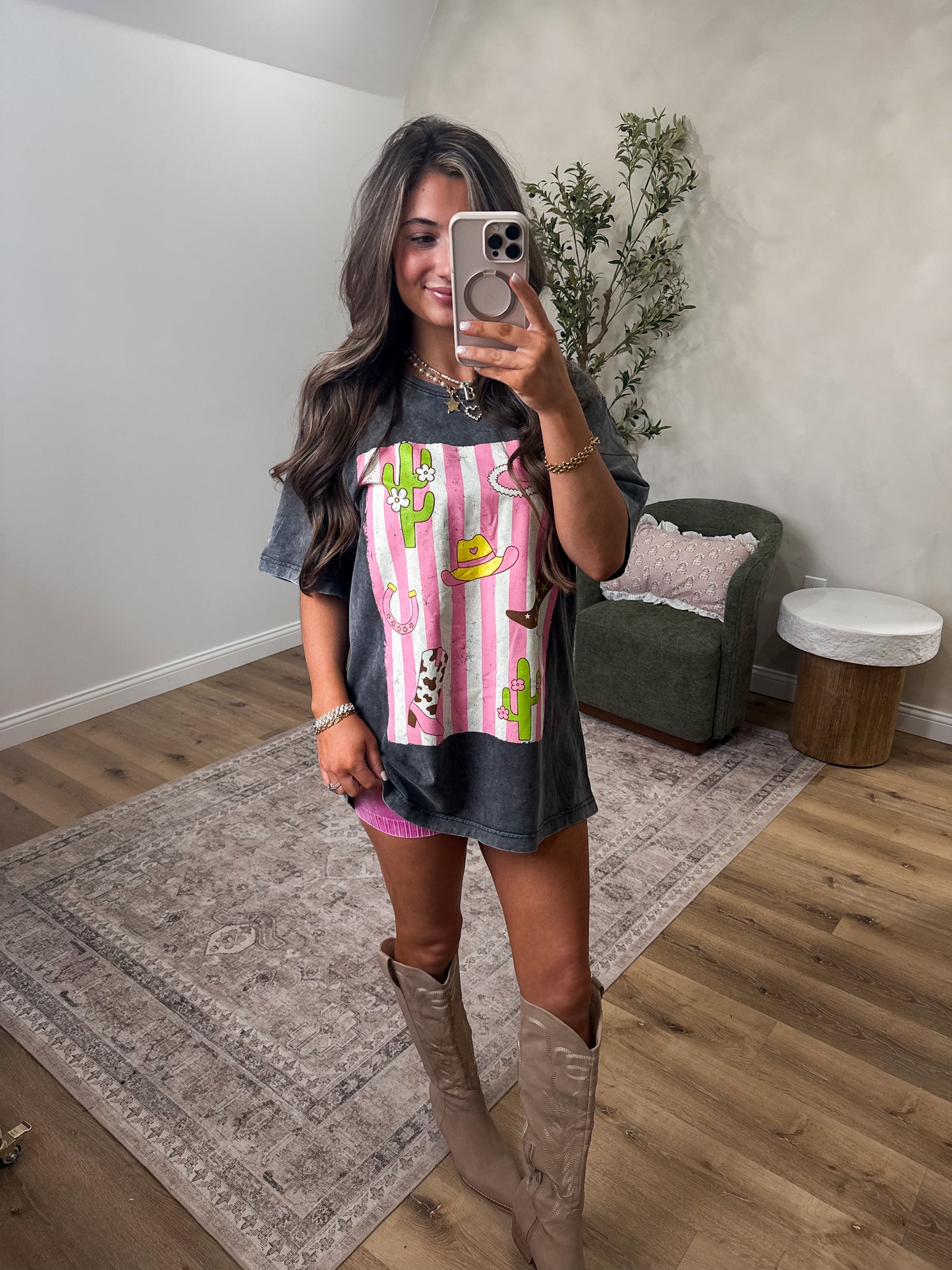 Western Elements Mineral Washed Graphic Tee - black