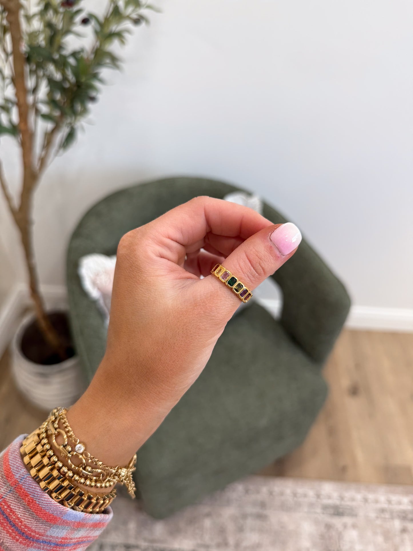 Rhinestone Eternity Ring - multi