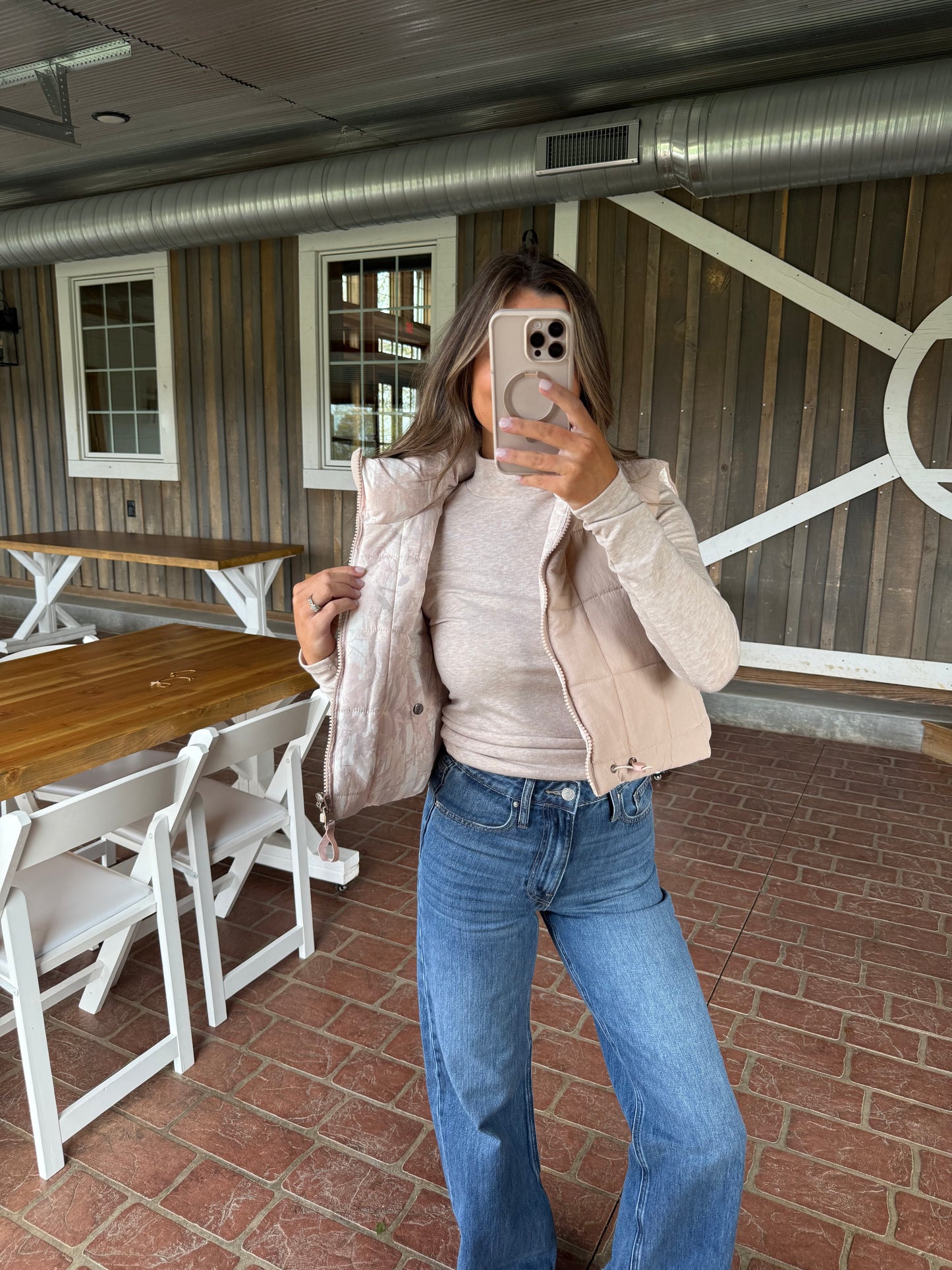 Reversible Cropped Camo Puffer Vest