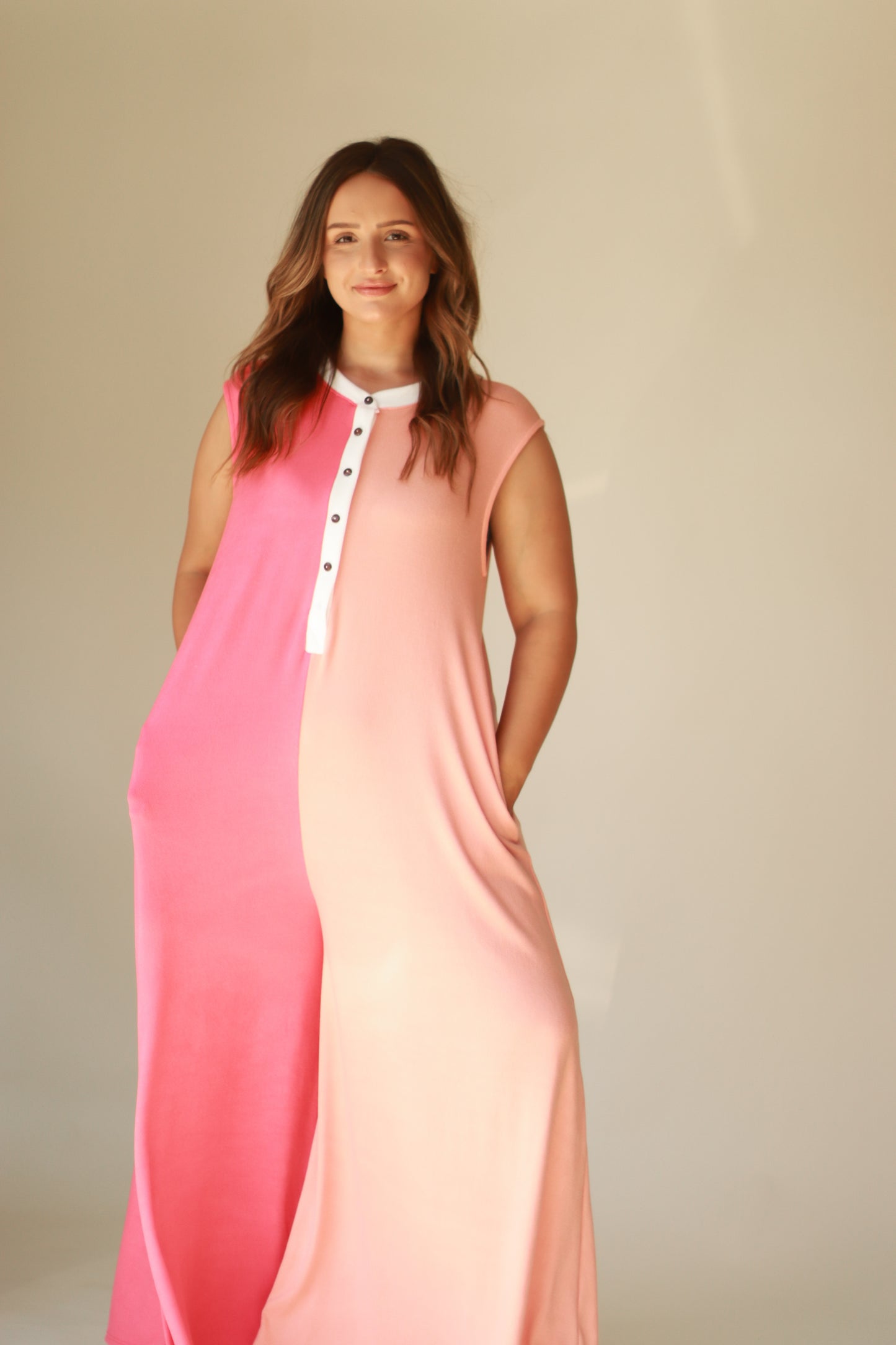 Strawberry Creamsicle Jumpsuit **LIGHTLY LOVED**