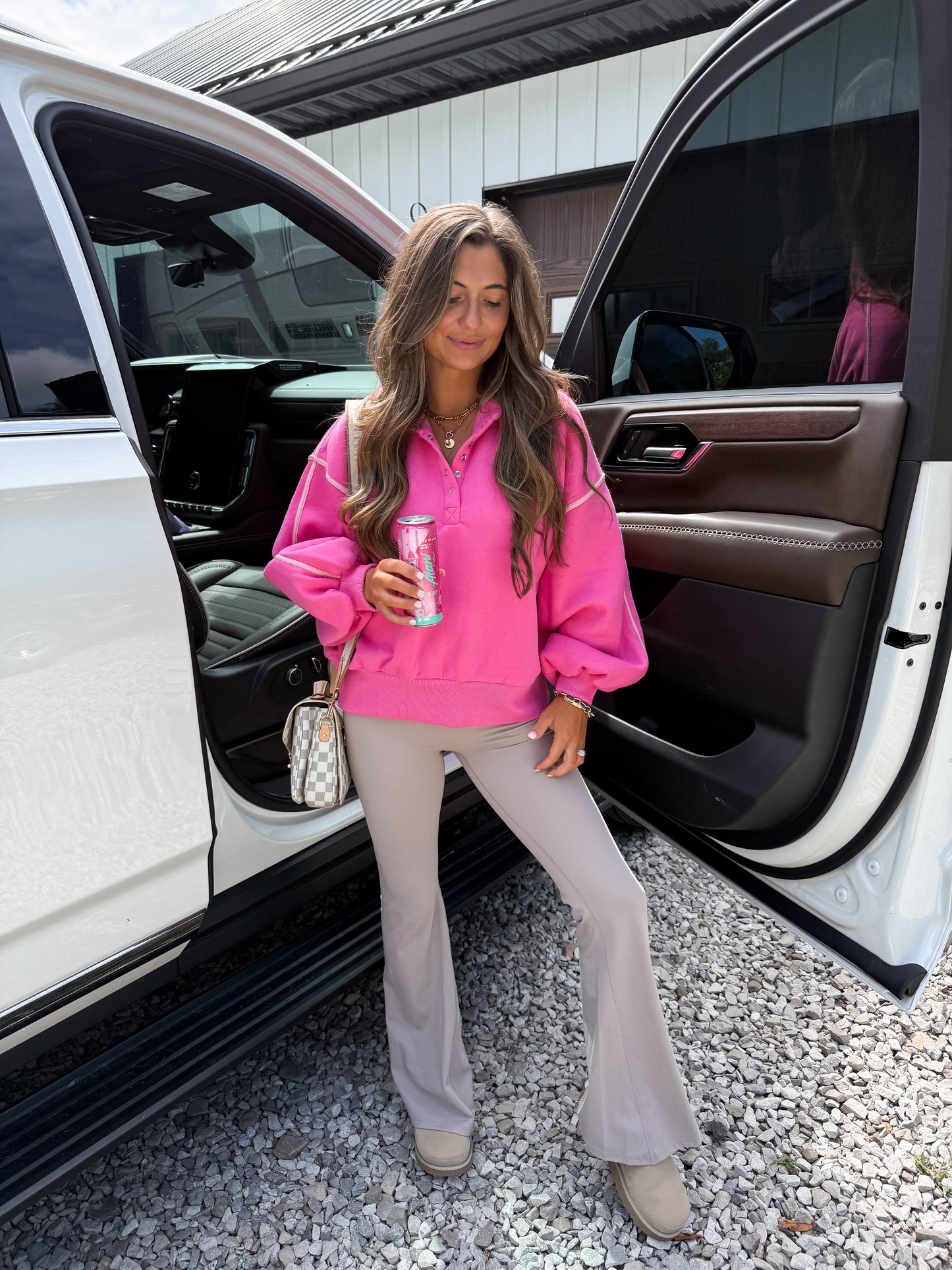 Piper Contrast Pullover- Pink