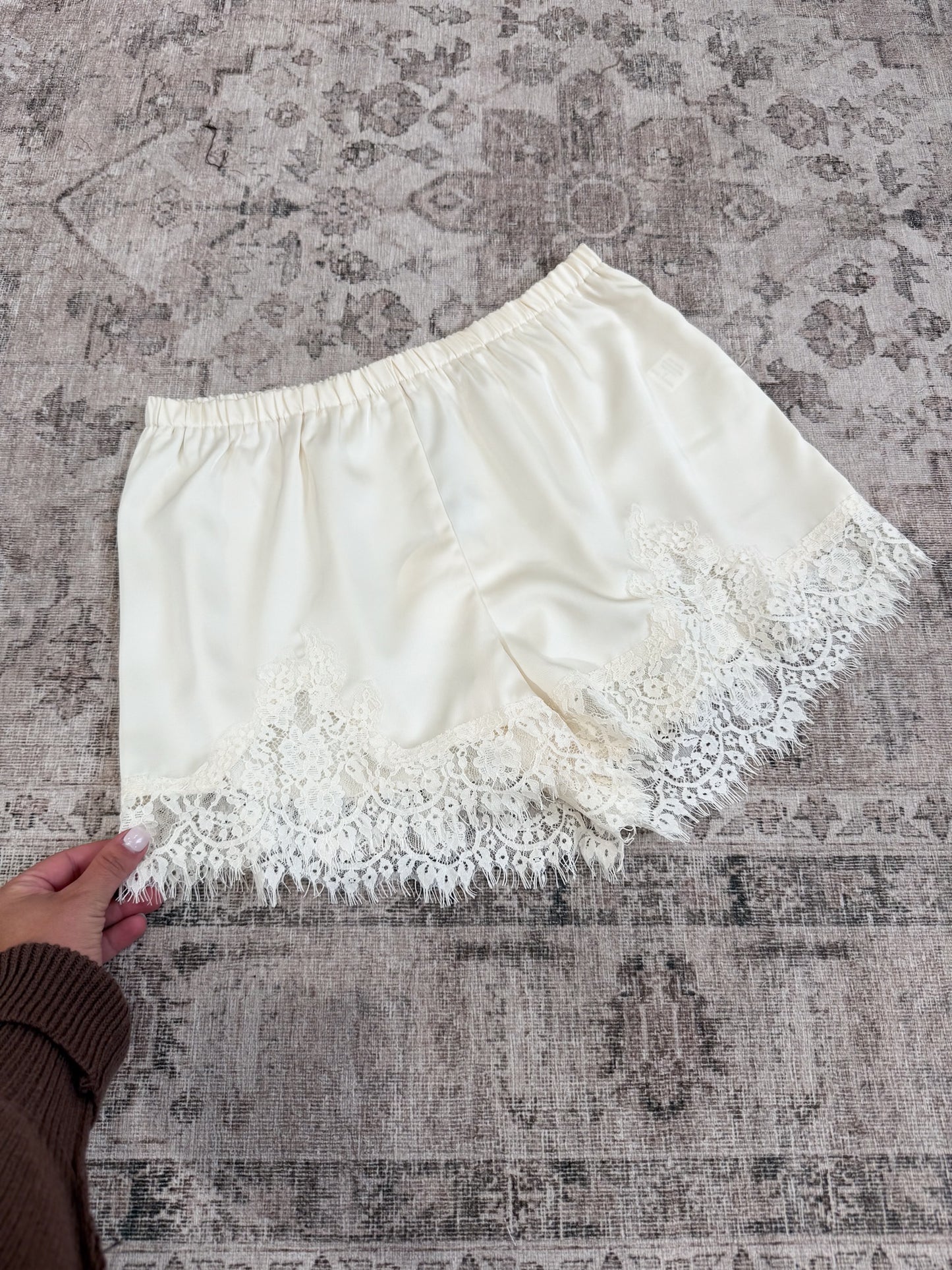 Eleanor Lace Trim Shorts - cream