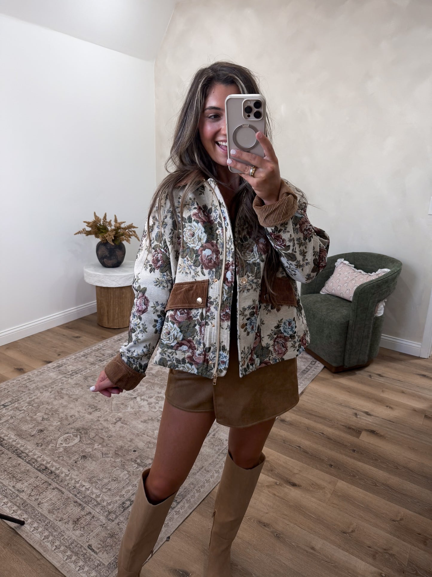 Austin Floral Barn Jacket - vintage english rose