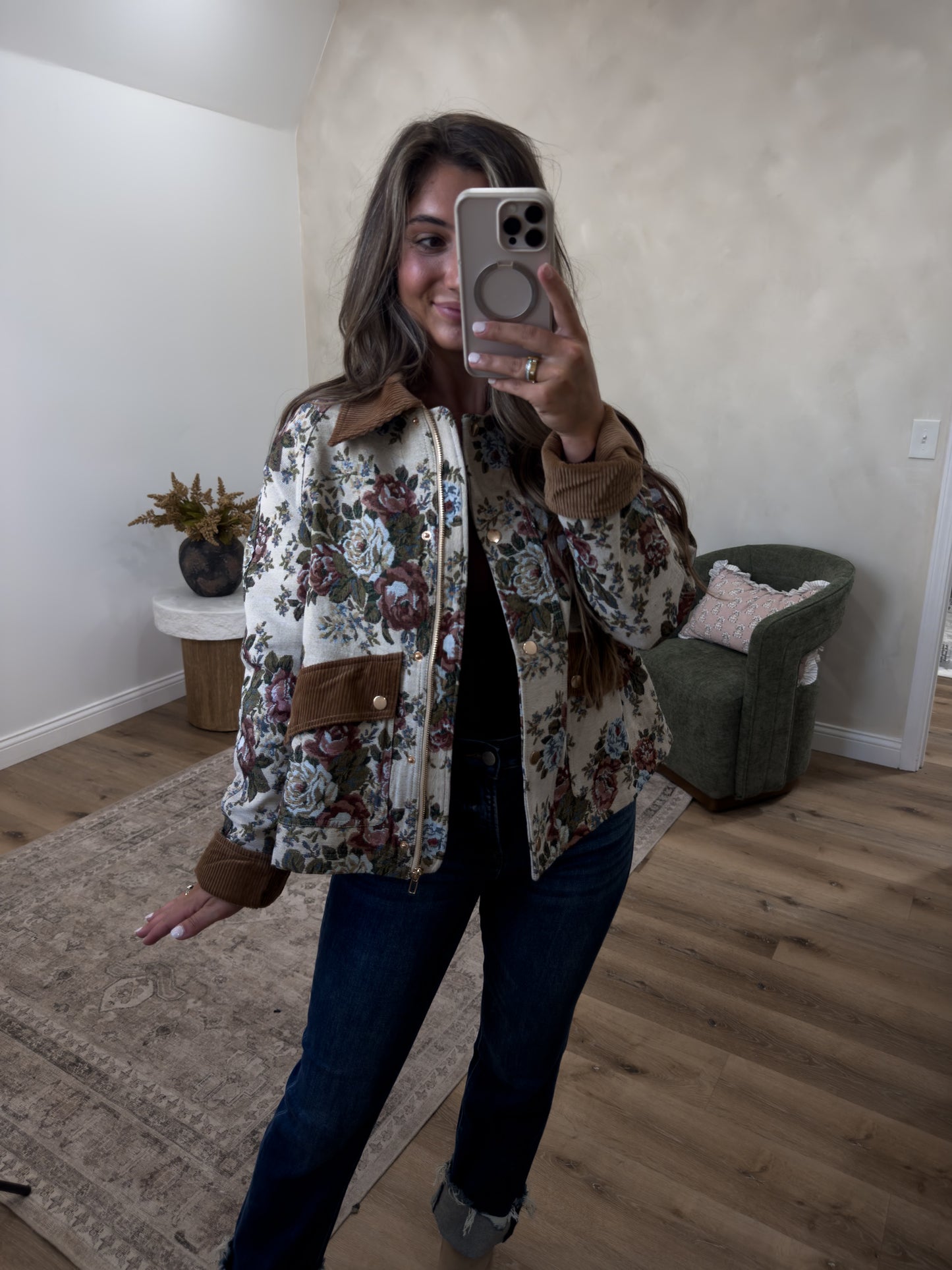 Austin Floral Barn Jacket - vintage english rose