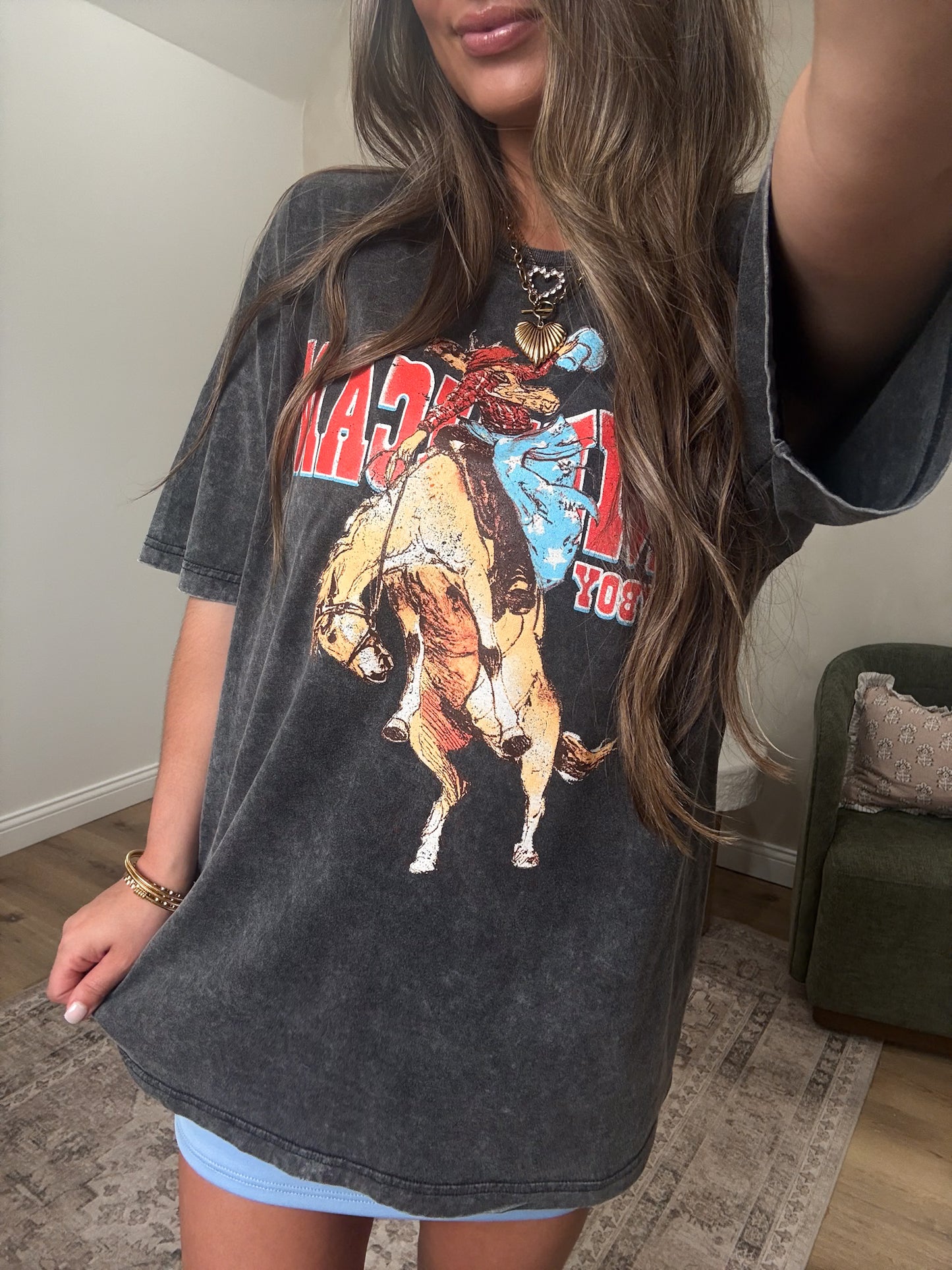 American Cowboy Western Tee - black