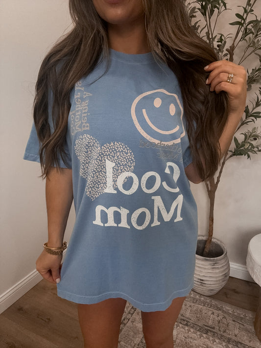 She's a Cool Mom Tee - washed denim