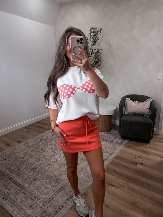 Daydream Polka Dots Bikini Tee - pink