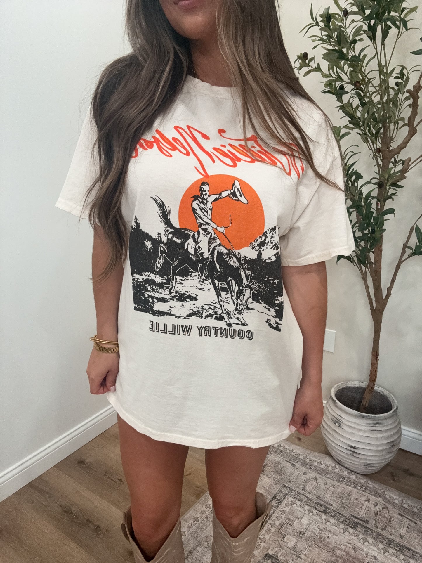 Willie Nelson Graphic Tee - off white