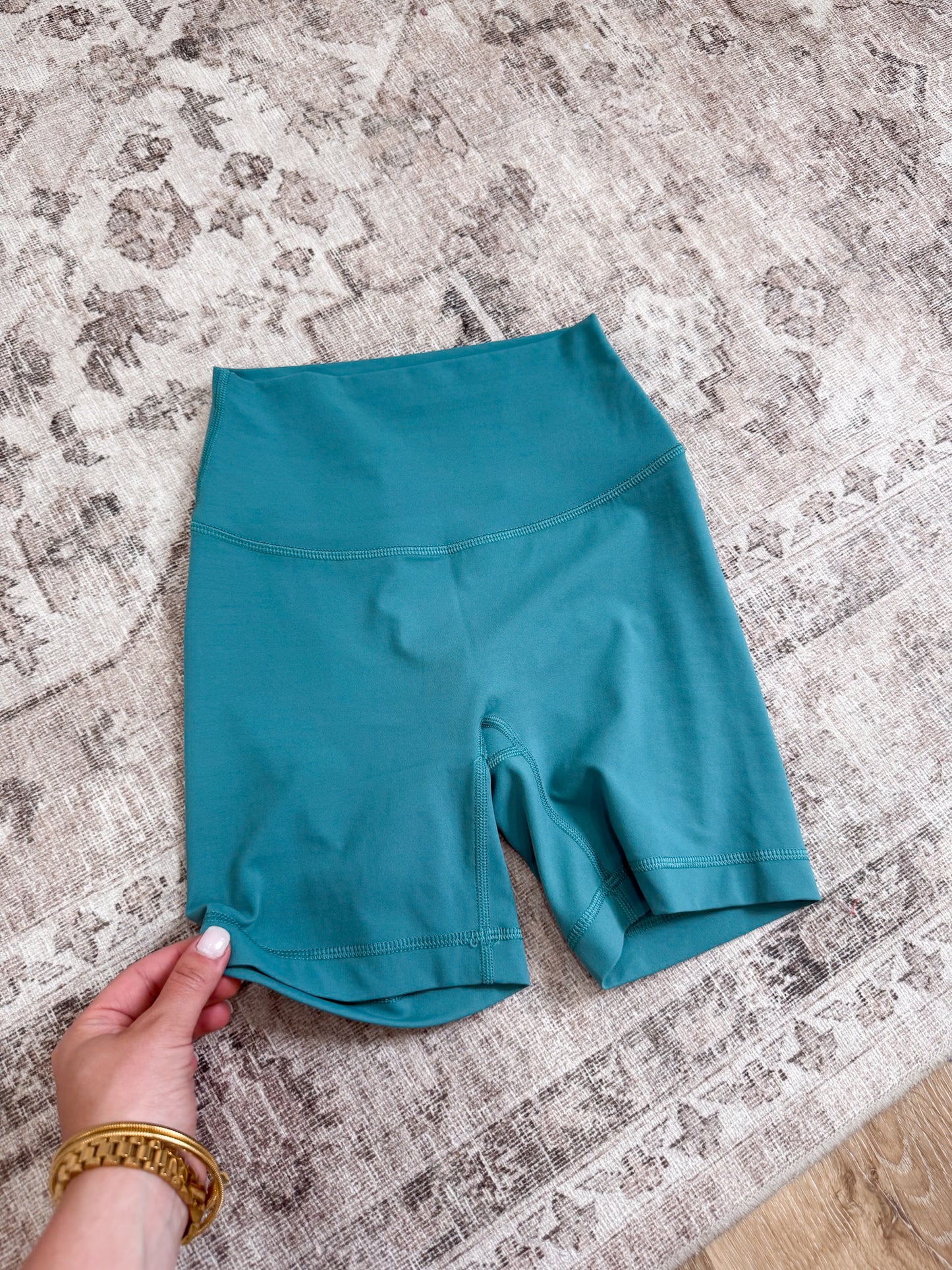 Luna High Waisted Biker Shorts - emerald