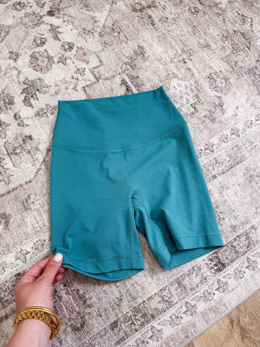 Luna High Waisted Biker Shorts - emerald