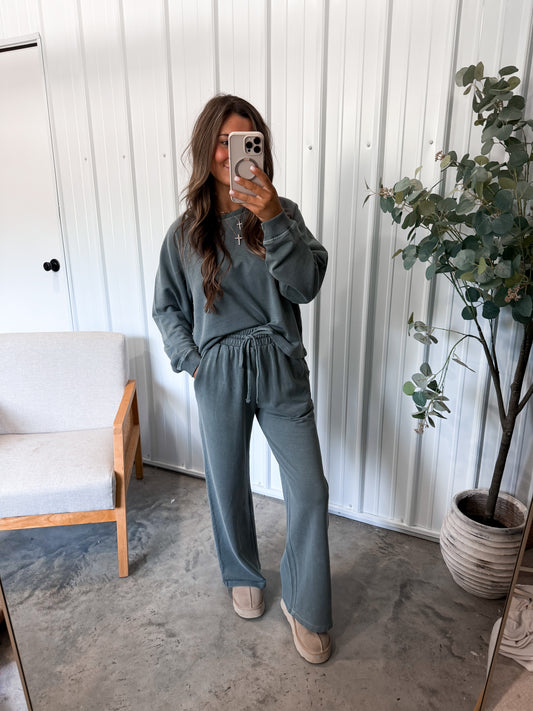 Chandler French Terry Lounge Set- Ash Jade