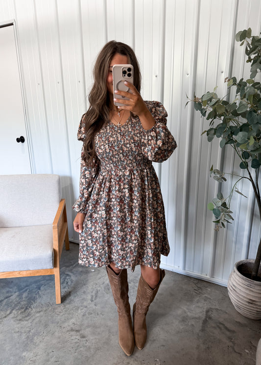 Florals in Fall Mini Dress