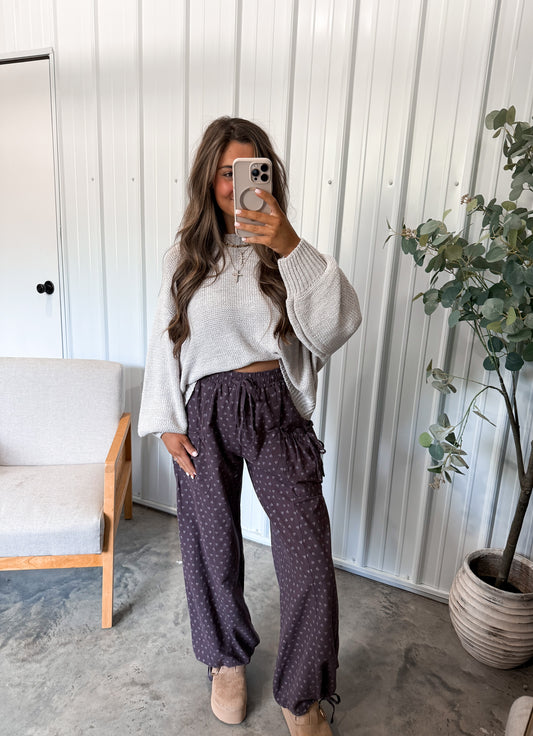 Textured Floral Boho Pants