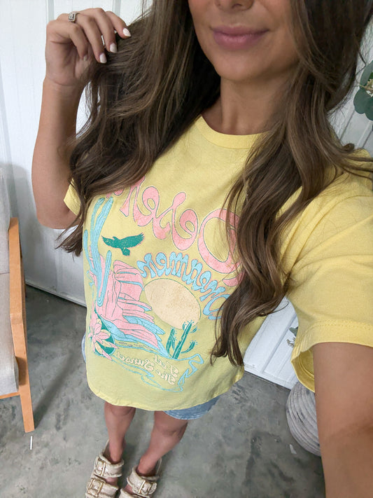Desert Dreamer Graphic Tee- Butter Yellow