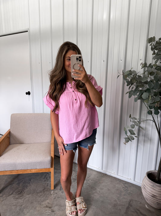Sweet Pink Gauze Tee