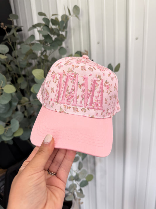 MAMA Floral Snapback- Pink/Pink Combo