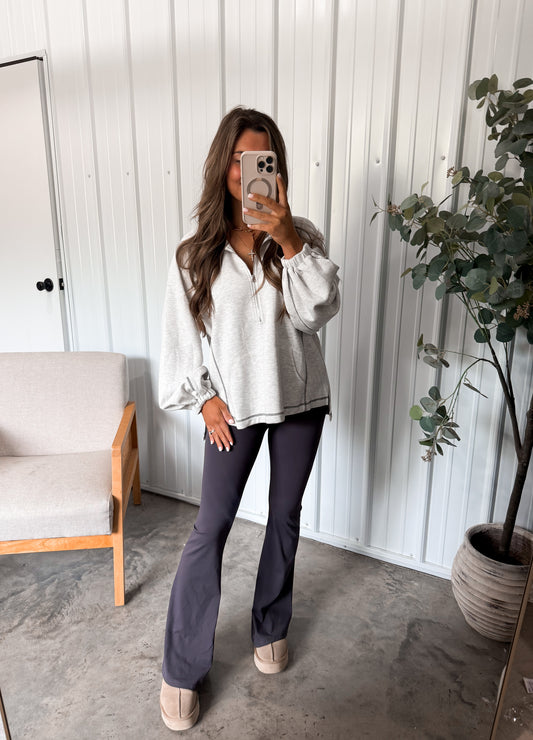 Effortless Half Zip Pullover- Ash Grey *FINAL RESTOCK*
