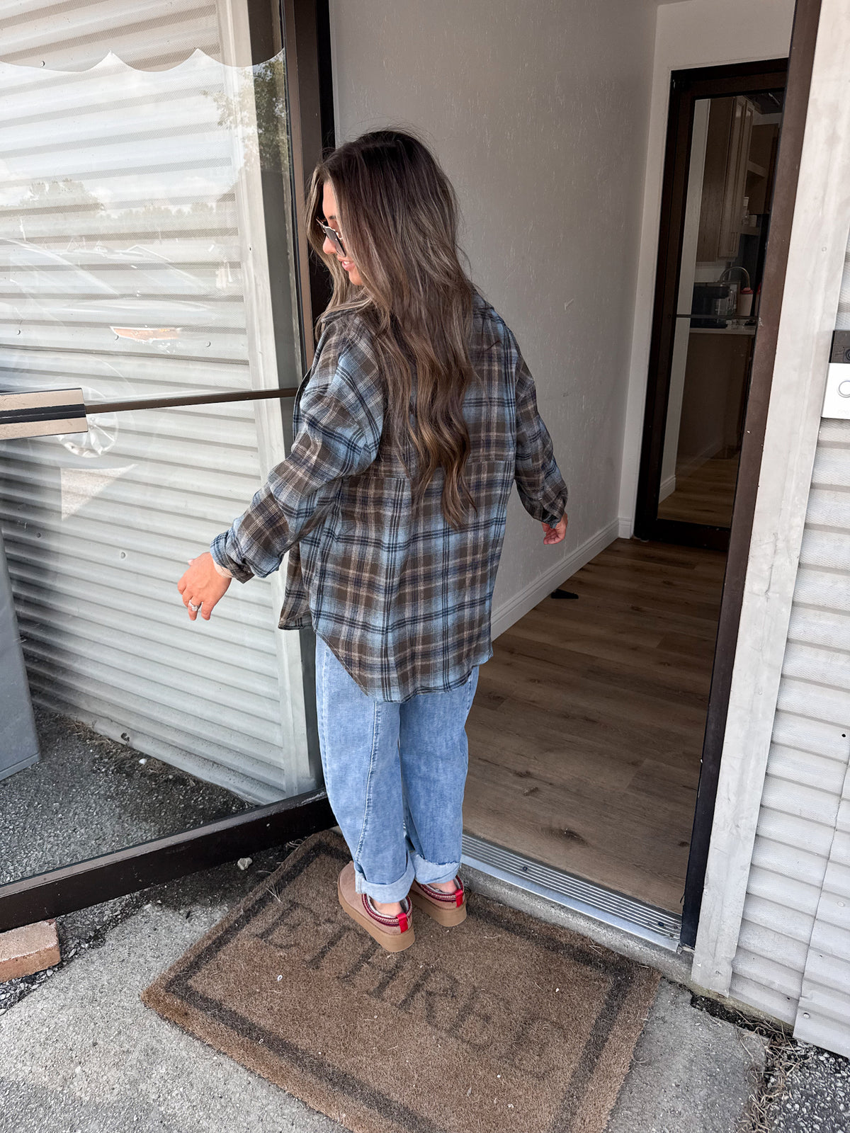 Stevie Plaid Flannel - navy/blue/mocha