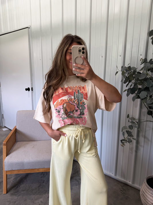 Long Live Cowgirls Graphic Tee- Tan