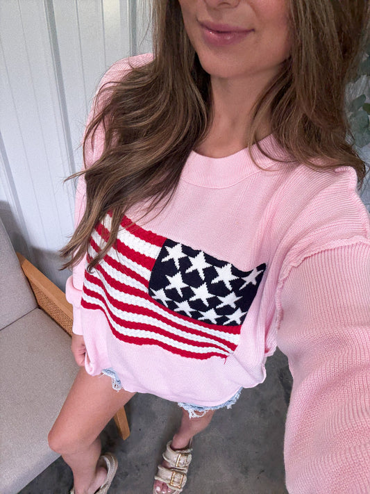 Pink Flag Pullover