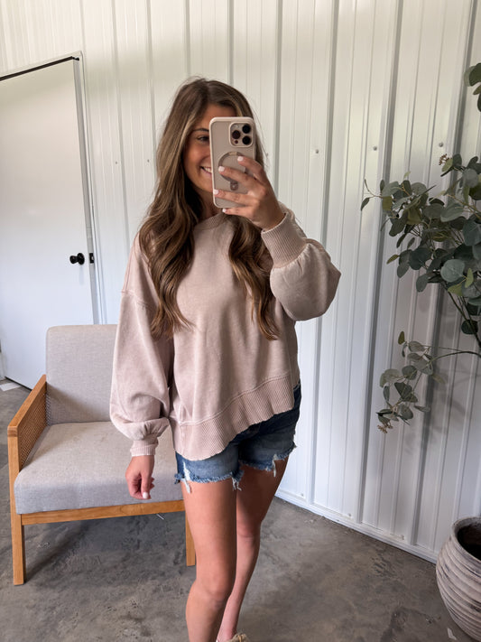 Cierra Washed Pullover- 2 colors
