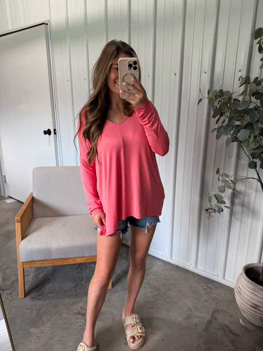 Modal Droopy Tee- Tea Rose