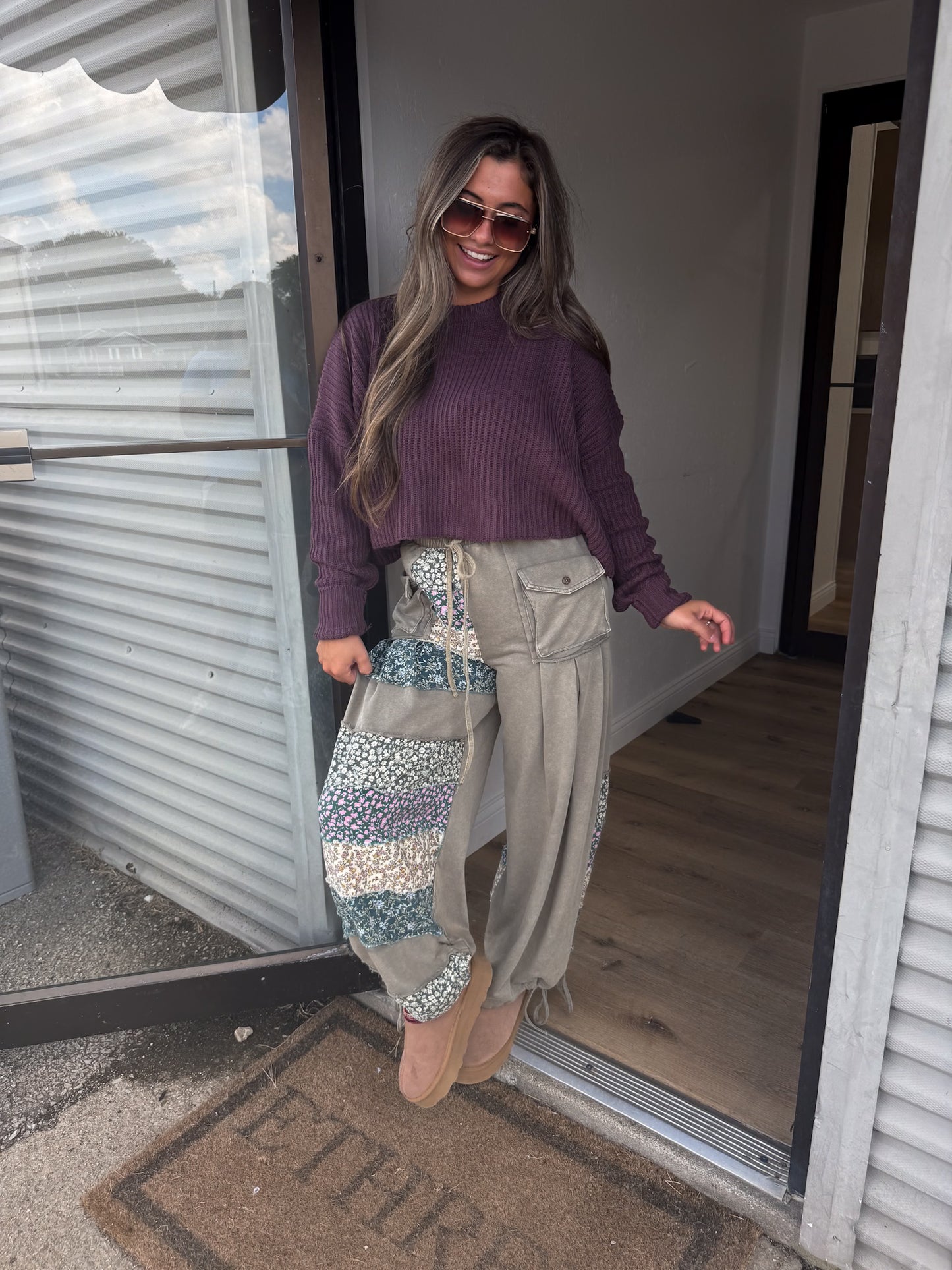 Retro Soul Patchwork Pants - olive