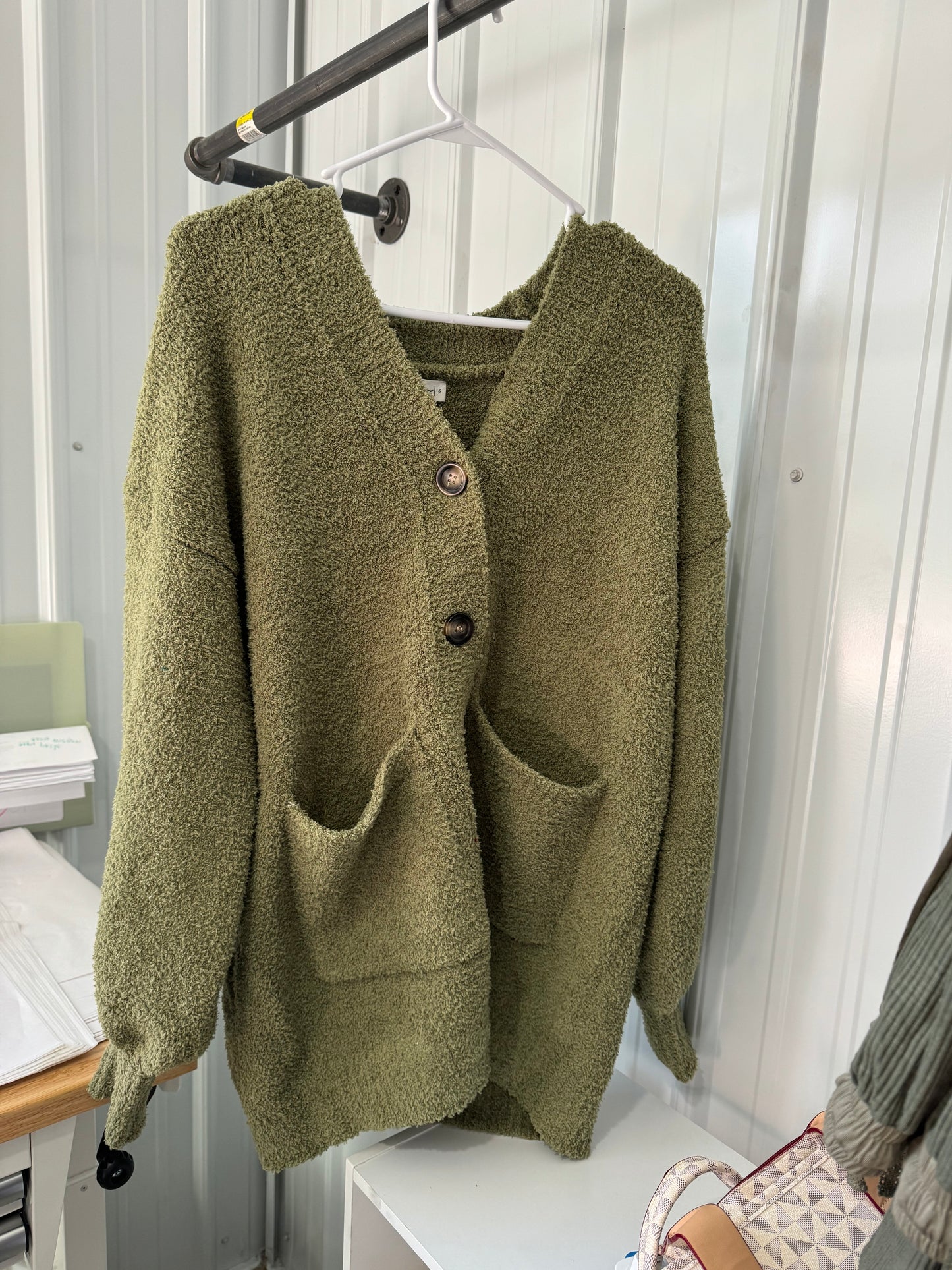 Barefoot & Cozy Cardigan- Moss** Last call**