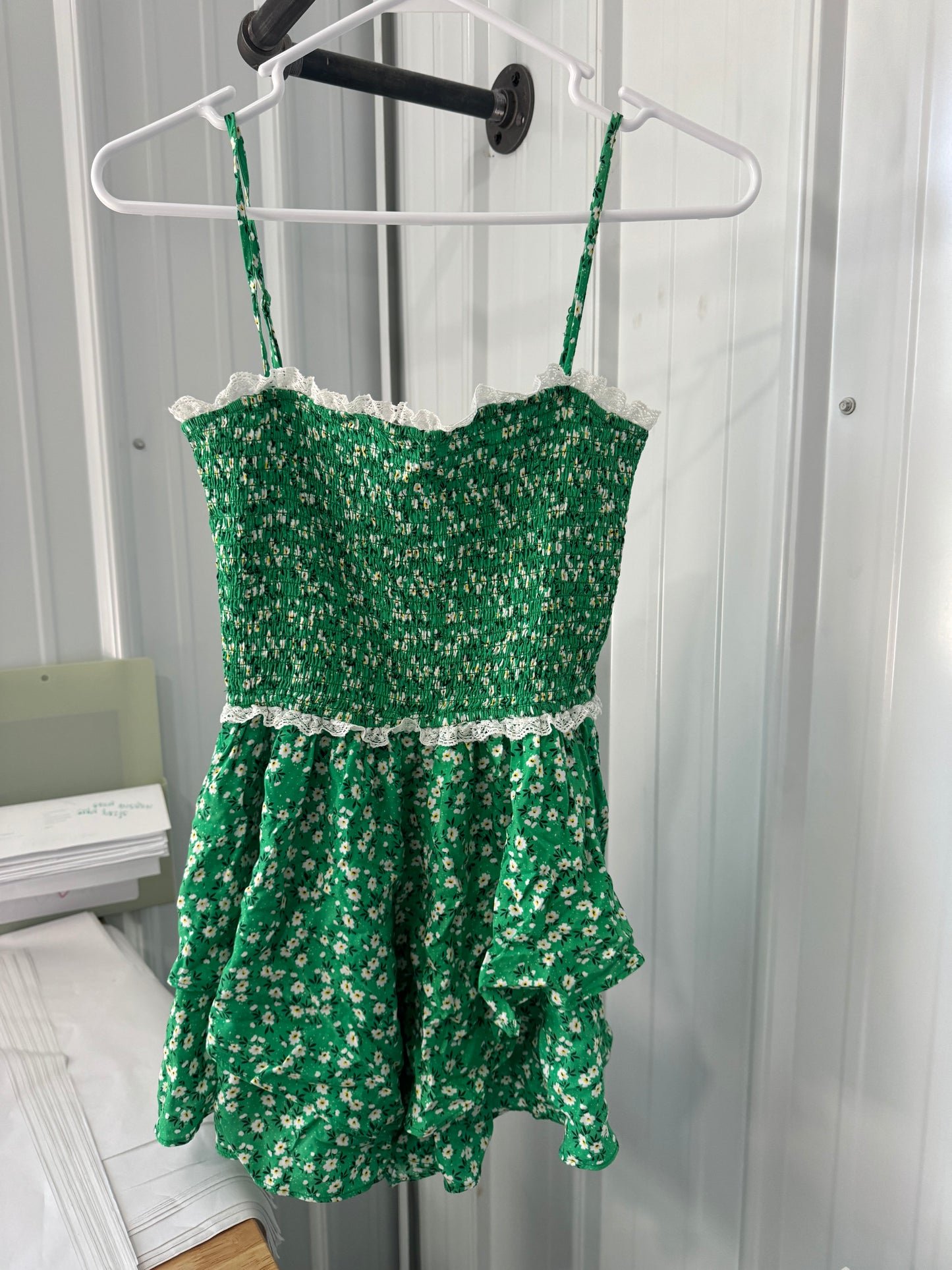 Green Floral Romper *LAST CALL*