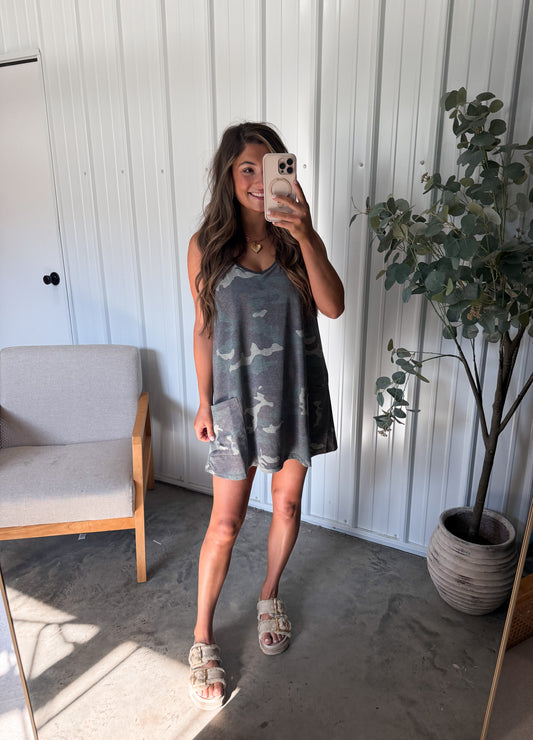 Camo Athletic Romper Dress