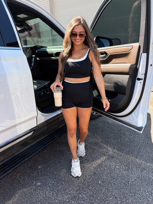The Stormi Biker Shorts Set - black