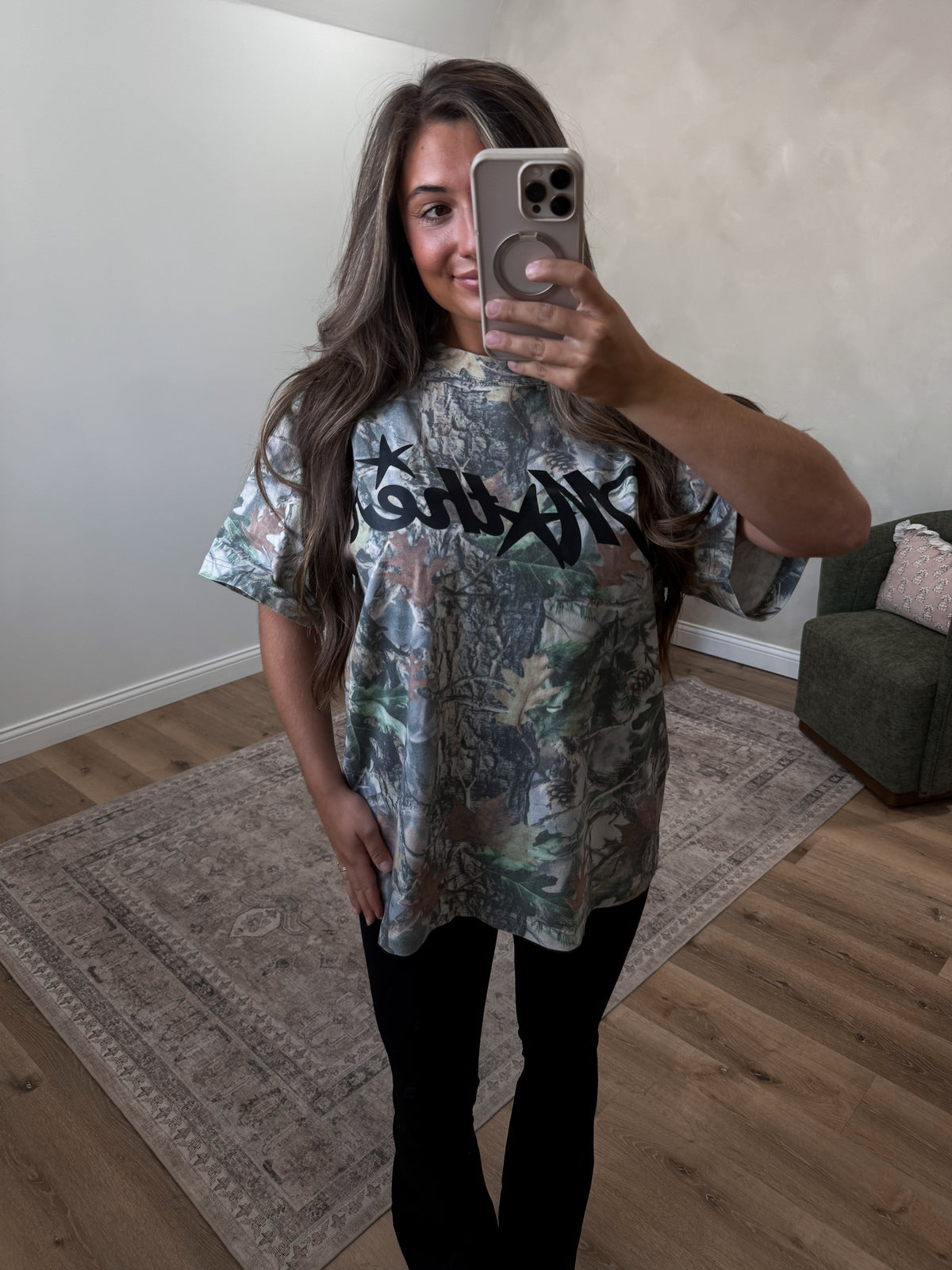 Mother Star Camo Graphic Tee - green