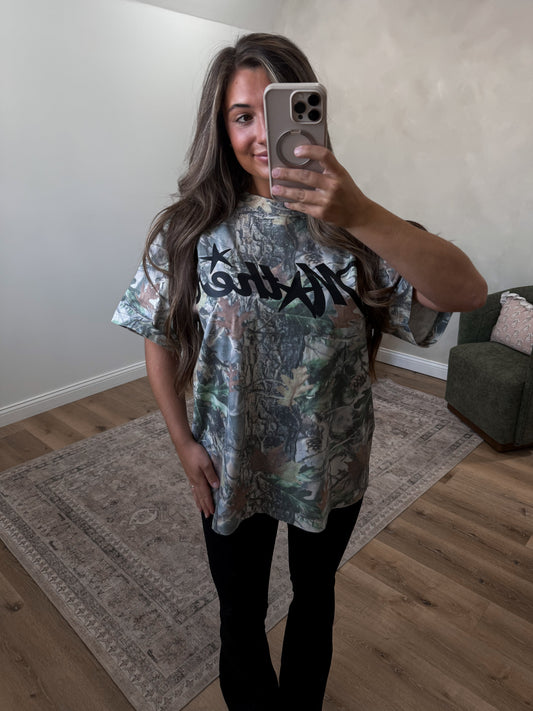 Mother Star Camo Graphic Tee - green