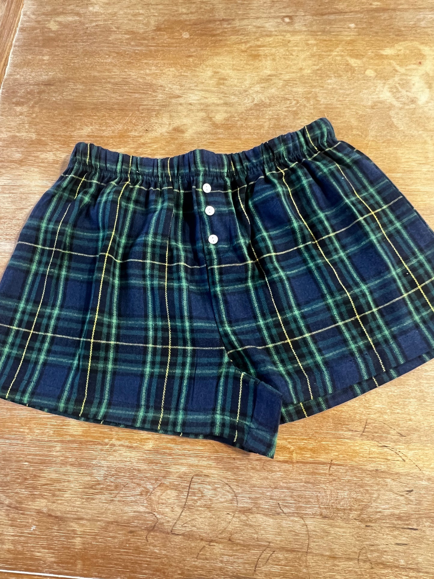 Leighton Plaid Boxer Shorts - green