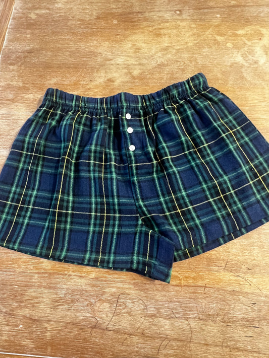 Leighton Plaid Boxer Shorts - green