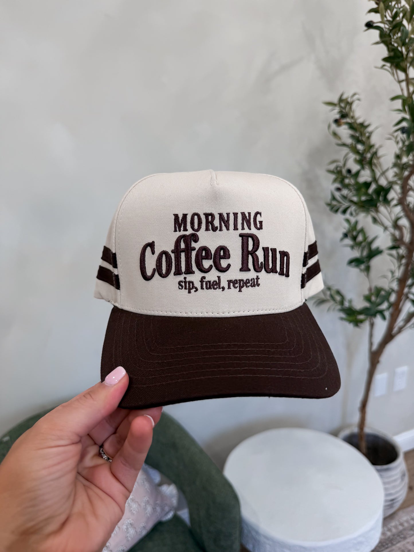 Morning Coffee Trucker Hat - brown