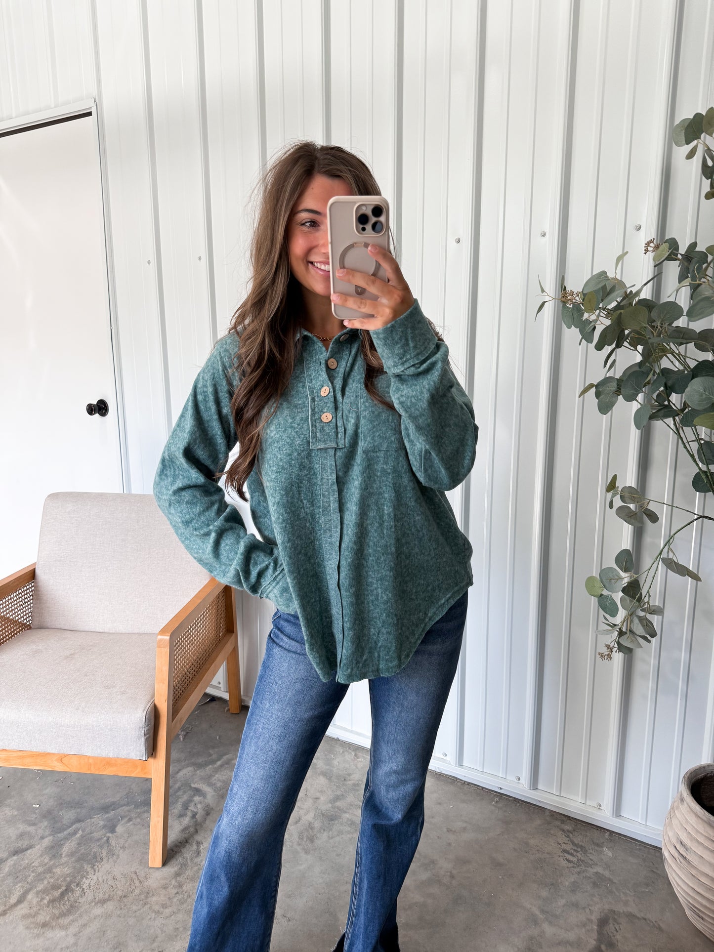 Brushed Collared Pullover- 2 colors