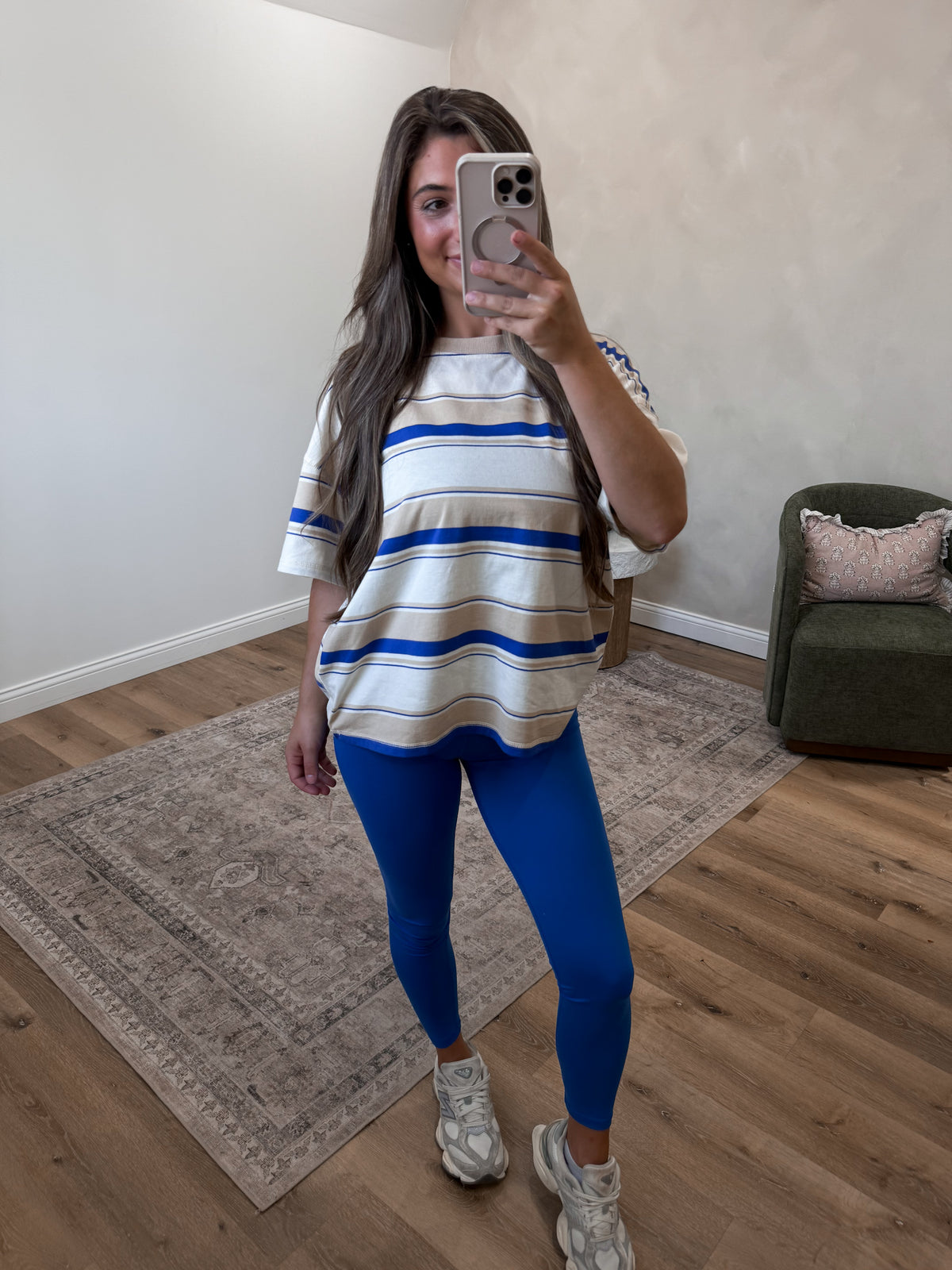 Devon Striped Tee - ocean blue