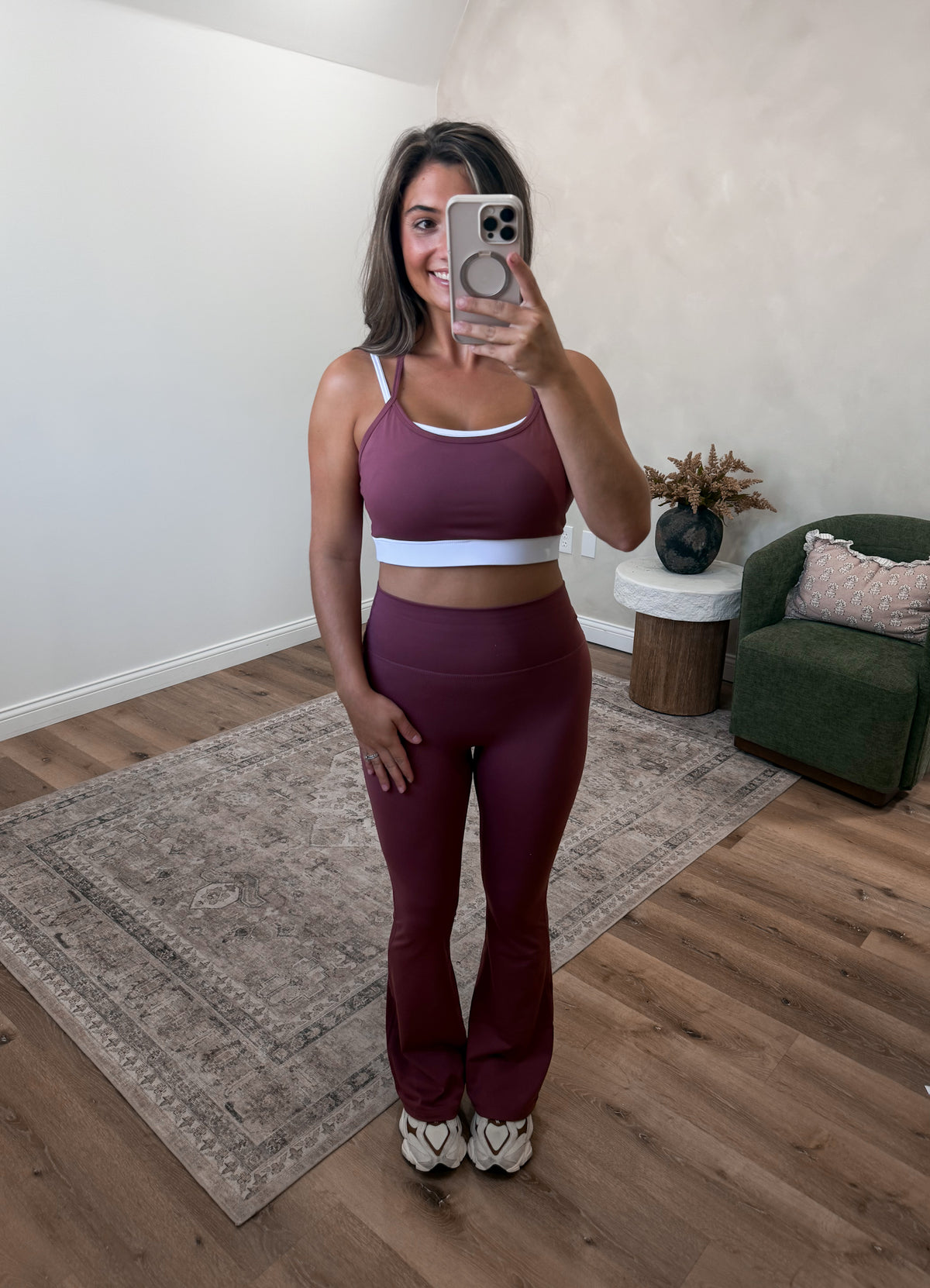 Velocity Flare Leggings - rosewood