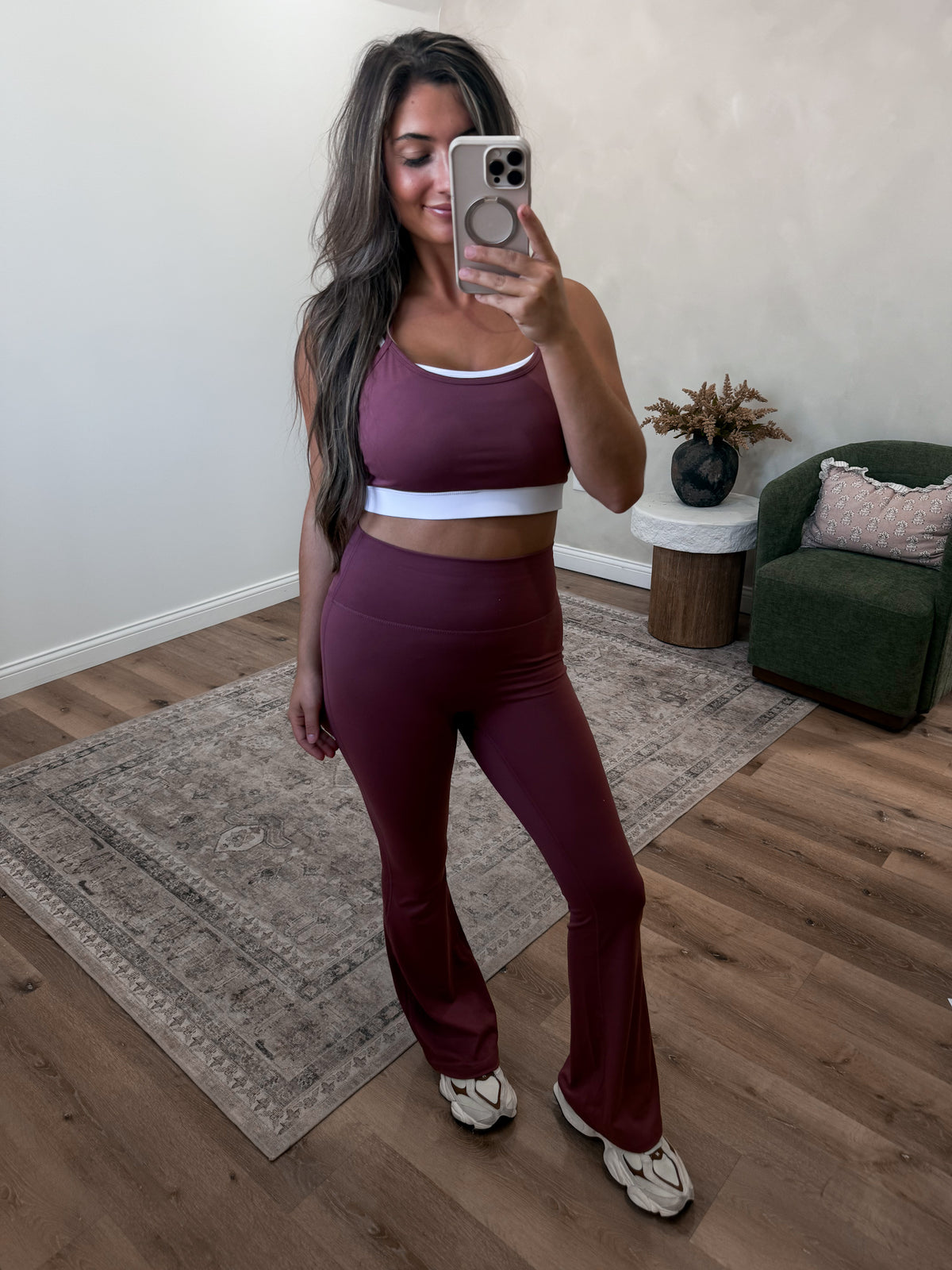 Velocity Flare Leggings - rosewood